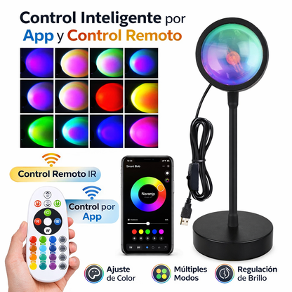 Lámpara de Atardecer Inteligente RGB con App Tuya WiFi