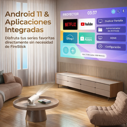 Proyector Inteligente 720P/4K con WiFi y Bluetooth