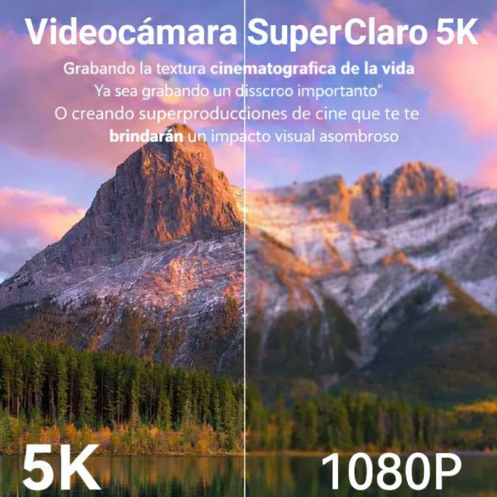 Cámara Digital 75MP 5K con Zoom 18X y Pantalla Giratoria