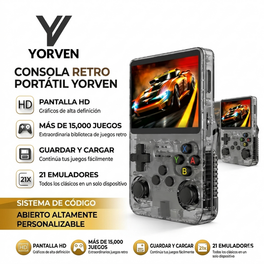 Consola Portátil Retro +15,000 Juegos YORVEN