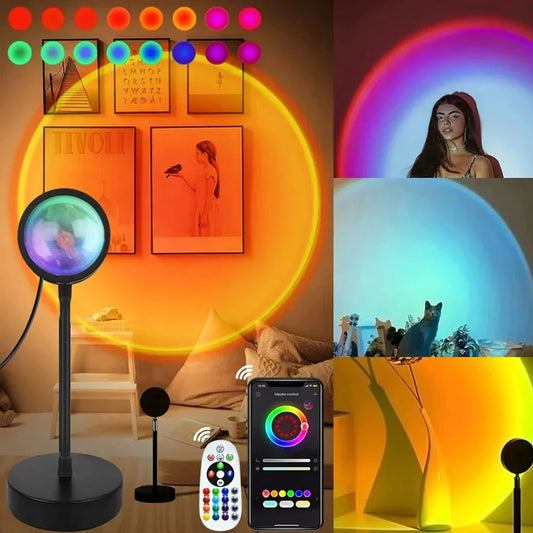Lámpara de Atardecer Inteligente RGB con App Tuya WiFi