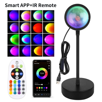 Lámpara de Atardecer Inteligente RGB con App Tuya WiFi